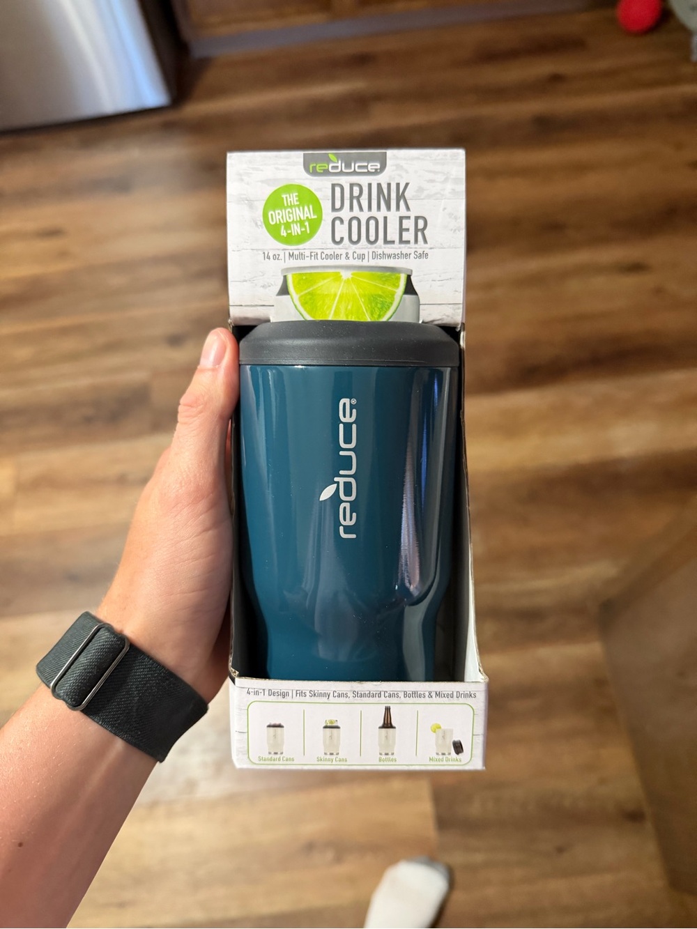 re·duce 14 oz Drink Cooler in Teal